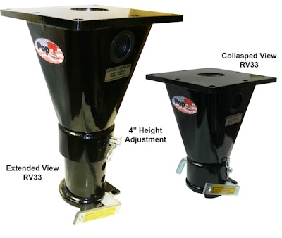 The RV33, a new 5th wheel adapter from PopUp Towing Products, is 32 pounds lighter than their popular RV3.