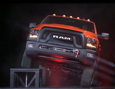 In an effort to get a tire up on the competition, Ram showcased the 2017 Power Wagon’s industry leading axle articulation Thursday at the Chicago Auto Show.