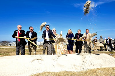 North Carolina Gov. Pat McCrory and other state officials break ground on the new Bonner Bridge