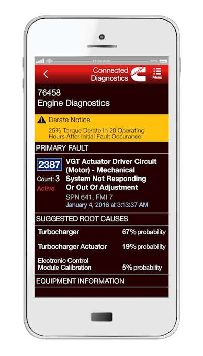 The new Cummins Connected Diagnostics app.