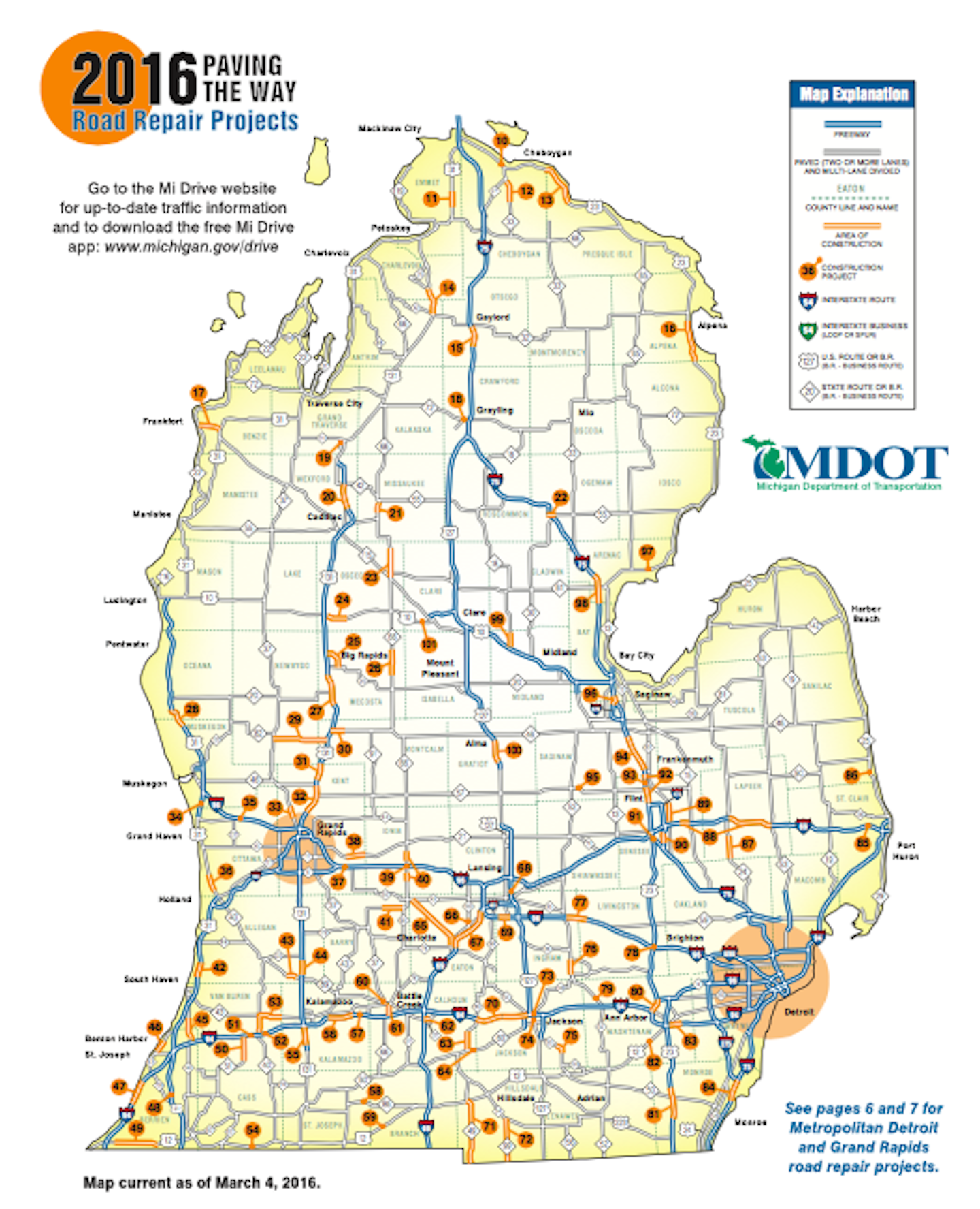 Michigan DOT makes its 2016 construction map available for download ...