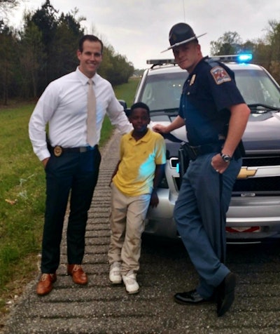 The Alabama Law Enforcement Agency reports on their Facebook page that 10-year-old Christopher Wheeler saved lives by taking control of an out-of-control pickup on Friday in Montgomery. Photo credit: ALEA