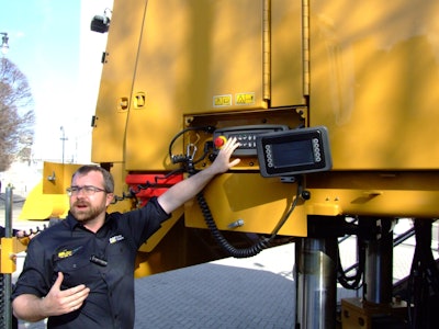 A.J. Lee, market segment manager for cold planers, reviews the control development for the PM620