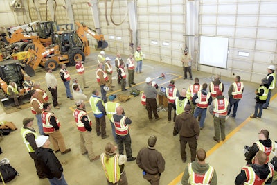 Team Rubicon members receive instruction at Titan Machinery’s Shakopee, Minnesota branch.