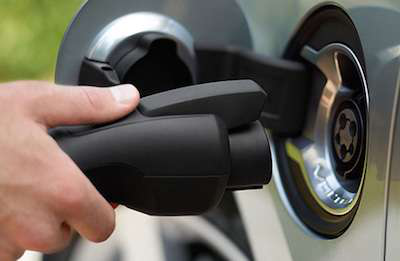 plug-in car charging truck