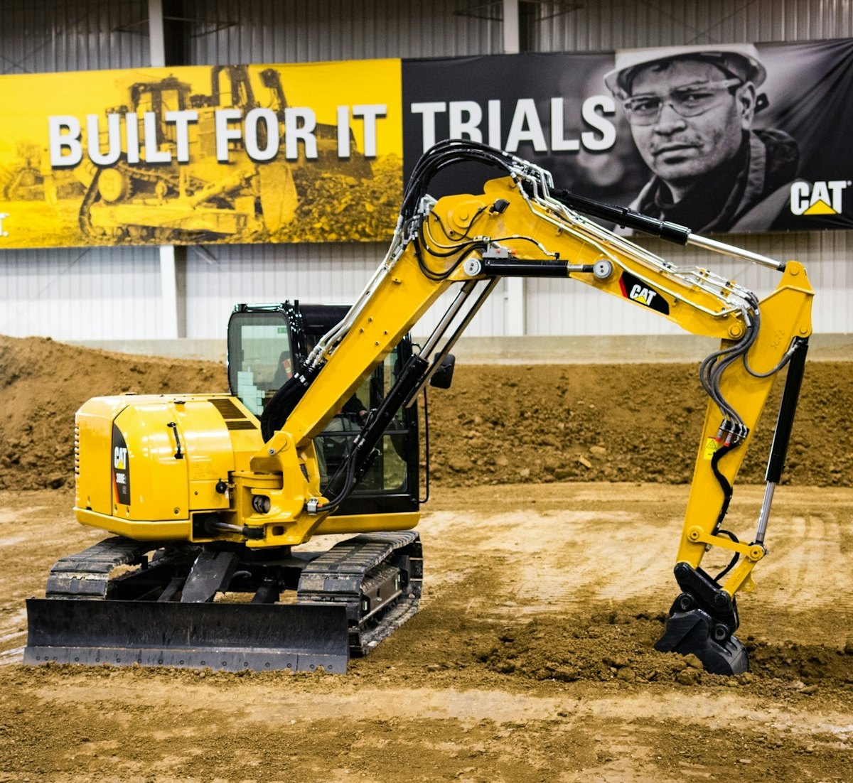 Caterpillar's new 308E2 excavator with variable angle boom