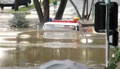 This Isuzu fire truck in Australia is designed to take on some deep water.
