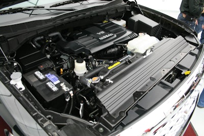 Nissan’s gas-powered Endurance V8 has 390 hp and 401 lbs.-ft. of torque.
