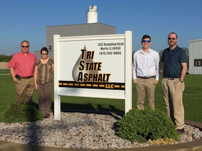 Tri-State Asphalt management (left to right) Todd Weist, Lorraine Heffner, Cody Weist, and Randall Miller