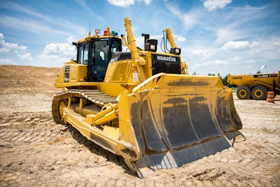 Komatsu’s D155AXi is the largest dozer in its intelligent Machine Control lineup. Photo: Wayne Grayson