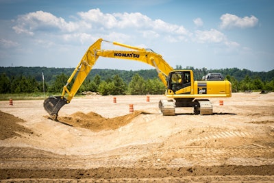 Stroke sensing hydraulics and inertial measurement units control the exact position of the bucket based on GPS/GNSS data and a digital topo plan plugged into the machine’s monitor. Photo credit: Wayne Grayson