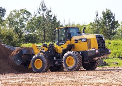 Komatsu WA320-8 dirt in bucket