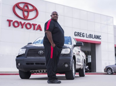 Victor Sheppard at Greg LeBlanc Toyota with his million-mile 2007 Tundra.