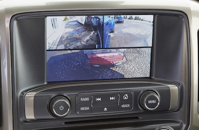 Views from the trailering camera system can be accessed at any time from the in-cab display.
