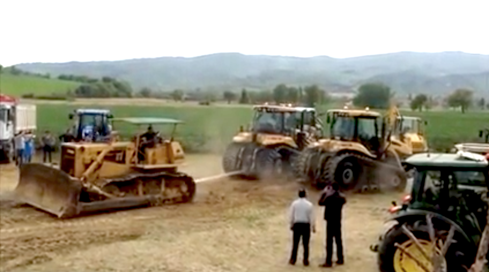 Dozer tractor tug of war