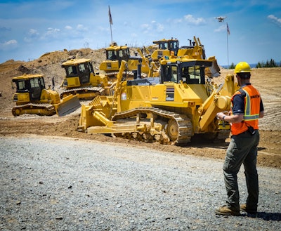 The Komatsu intelligent Machine Control dozer lineup now consists of six models, including the new D155AXi-8 RC, the equipment maker’s first remote control semi-auto dozer. Photo credit: Tom Jackson