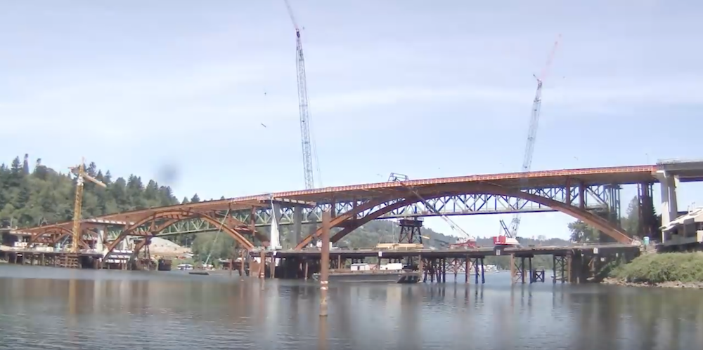 Sellwood Bridge construction time-lapse