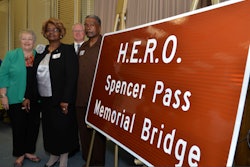 Left to right: State Senator Nan Orrock, District 36, Pass’ mother Barbara Pass, GDOT Commissioner Russell McMurry, and Pass’ father Edward Pass.