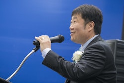 Pete Morita, President and CEO of Kobelco USA, speaks at the facility’s grand opening event. Photo credit: Kobelco USA