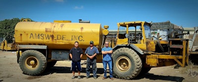 Amswede Corp. owner Tomy Stenvall (center) with his 1968 Volvo DR861.