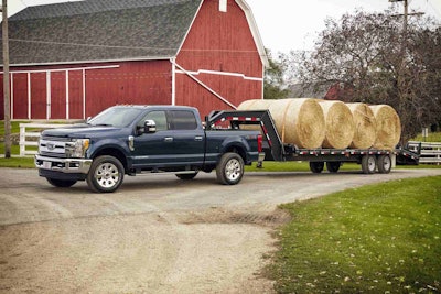 Ford says the 2017 F-250 Lariat Crew Cab 4×4 single-rear-wheel pickup is the most popular model in the Super Duty lineup.