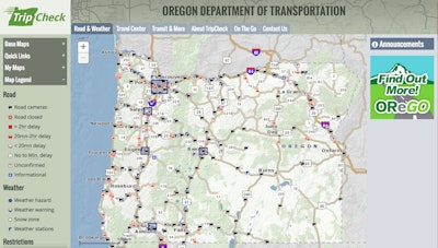 Oregon Trip Check Map Oregon Dot Partners With Waze On Tripcheck Com Equipment World