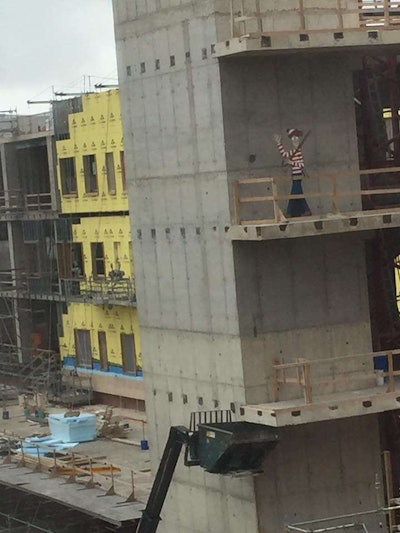 A photo from the hospital’s Waldo Facebook group shows one of the character’s many jobsite hideouts.