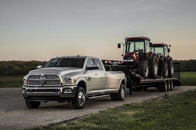 The 2016 Ram 3500 HD is rated to tow 31,200 lbs.