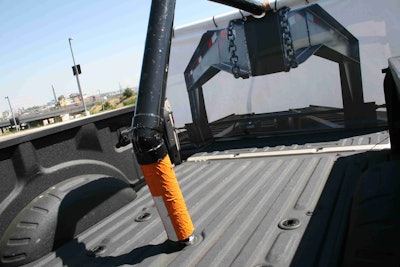 A camera placed on the back of the cab that overlooks the bed helps in connecting the gooseneck and fifth-wheel.
