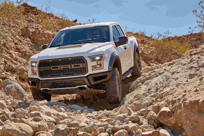The 2017 Ford F-150 Raptor features six terrain modes designed to handle demanding terrains.