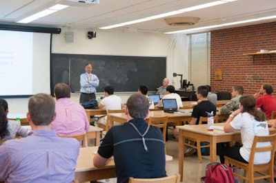 North Carolina Department of Transportation Director Nick Tennyson speaking to students at North Carolina State University.