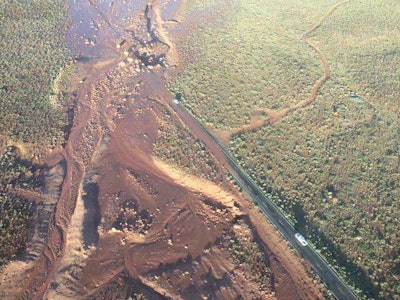 Mud and debris closed 24 miles of U.S. 89A in Arizona following a monsoon last year. Photo credit: AZDOT