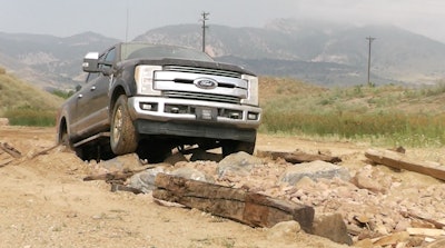 2017 Ford Super Duty rock climb