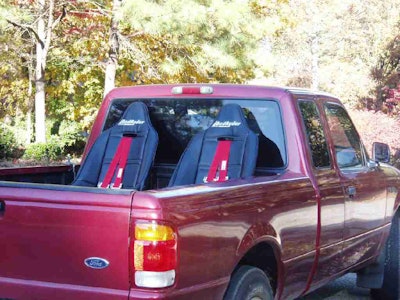 Bed Ryder offers a seat system with safety belts for safer truck bed rides. (Photo from bedryder.com.)