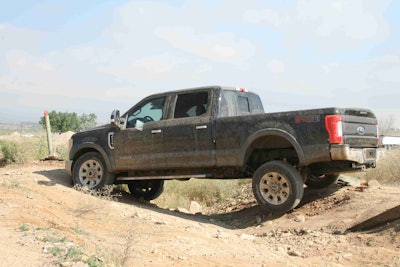 An electronic locking differential comes in handy, especially when one of the tires becomes airborne.
