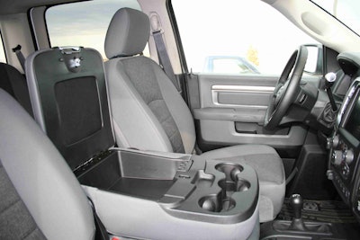 A new J.D. Power study finds that seats are a growing factor in customer loyalty. Featured above is the interior of a 2016 Ram Power Wagon. The center console can be folded back to provide a middle seat.