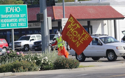 Captain Crosswalk, a pirate character created by ITD used in messaging to remind motorists to not use their phone while driving, won the department an honorable mention in the Graphic Design-Photography category at TransComm 2016.