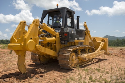 The 344-horsepower Shantui SD32DQ dozer is part of a lineup that includes dozers from 80 to 530 horsepower.