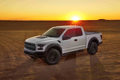 Ford announced horsepower and torque ratings today for its 2017 F-150 Raptor.