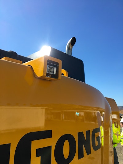 A backup camera comes standard and engages anytime the loader is put in reverse.