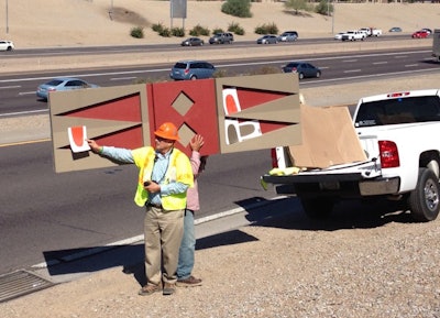 A mockup of a Frank Lloyd Wright-inspired design element.