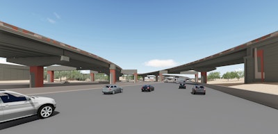 Artist rendering of the South Mountain Freeway and I-10 West Valley interchange. (Arizona DOT)