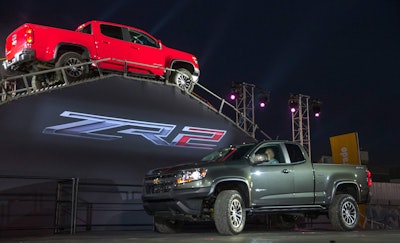 Chevrolet rolls out the Colorado ZR2 mid-size pickup with more off-road technology and additional off-road features than any vehicle in its segment Tuesday in Los Angeles, Calif.