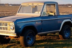 The first Ford Bronco, a 1966 half-cab was kept for years inside–you guessed it–a barn. (Photo Tweeted by Hagerty Price Guide. See full Tweet below.)