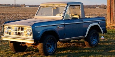 The first Ford Bronco, a 1966 half-cab was kept for years inside–you guessed it–a barn. (Photo Tweeted by Hagerty Price Guide. See full Tweet below.)