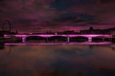 This rendering by Malcolm Reading Consultants, Leo Villareal and Lifschutz Davidson Sandilands shows what the Waterloo Bridge will look like.
