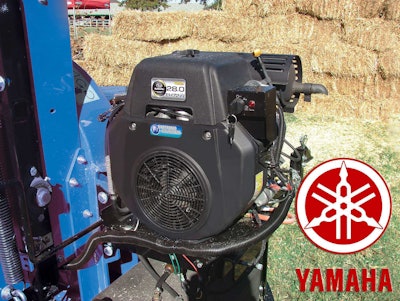 Subaru’s EH72 engine, seen here on a log splitter, is one of three V-Twin overhead valve models that will be transferred to Yamaha as part of the deal.