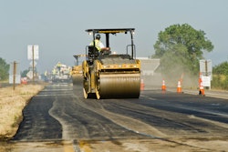 highway roller compactor compaction road work stock