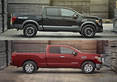 The Titan Crew Cab (top) vs. the new King Cab.