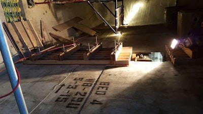 Crews prepare for the Pier 9 closure pour. (photo Minnesota DOT)